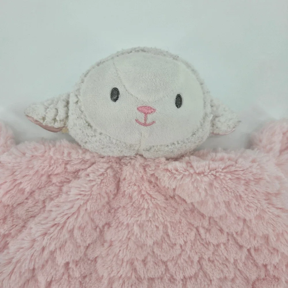 Little Me Pink Lamb Security Blanket Heart Applique Plush Lovey Lovie Girl